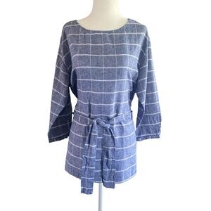 NWT Banana Republic Navy Plaid Women's Tunic